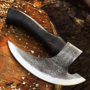 Couteau à pizza artisanal de style viking en acier au carbone, mini hache, manche en bois de rose, étui en cuir, OEM ODM, vente chaude, personnalisable - Product Image 6