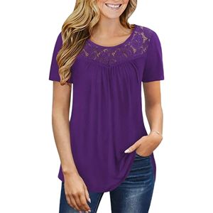 Camiseta de Manga Corta con Cuello Redondo para Mujer, Talla Grande, Transpirable, Cómoda y Elegante, Estilo Holgado para Uso Casual, ODM - Product Image 4