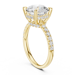 Componente de Anillo Halo Redondo Grande Personalizado, Diseño de Anillo con Gemas Redondas de Varios Tamaños, Plano de Diseño Pre-Producción - Product Image 3