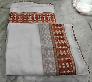 Chal IMMAH Blanco de Alta Calidad, Ligero, de Algodón Voile, con Bloques de Color, para Invierno, Número Uno en Ventas - Product Image 2