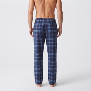 Pantalon de pyjama en flanelle à carreaux pour homme, taille élastique, 100% coton, pantalon de pyjama à carreaux pour homme, vêtements de nuit en flanelle avec poche - Product Image 3