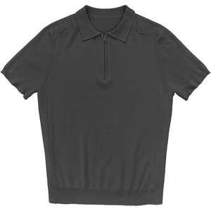2025 Polos de punto con cremallera y manga corta para hombre, jersey de Golf de ajuste clásico informal - Product Image 6