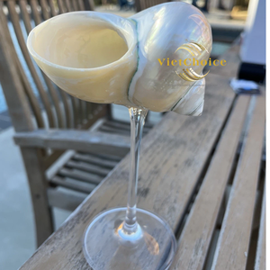 Verre à champagne Vietchoice, coupe à cocktail de luxe faite à la main avec tige en coquillage naturel, pour fête sur le thème de la plage ou décoration intérieure - Product Image 3