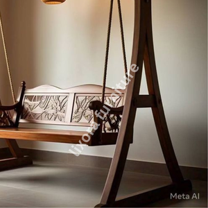 Columpio de Madera Maciza Tallada a Mano con Follaje Decorativo, Estilo Maharaja, para Sala de Estar - Product Image 5