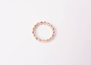 Anillo de eternidad con zafiro natural multicolor en forma de marquesa en oro amarillo macizo de 18 quilates – Anillo de piedras preciosas de fantasía arcoíris, piedra de nacimiento de septiembre - Product Image 3