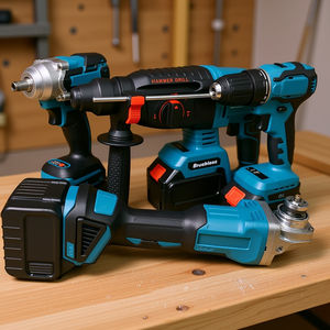 Kit combiné d'outils électriques industriels pour bricolage domestique, en matériau CRV, perceuse électrique, tournevis, marteau électrique, meuleuse d'angle, OEM/ODM - Product Image 2