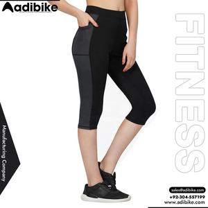 Leggings de yoga capri sans couture taille haute pour femme, effet ventre plat, légers, respirants, séchage rapide, Spandex/Polyester, toutes saisons - Product Image 4