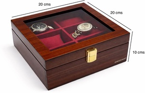 EcoWuuD 4-BY-4-Takai-Box Boîte à montres en bois (marron, capacité 133 montres) Écologique, rangement suspendu durable - Product Image 4