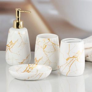 Luxury White Marble Eco-Friendly Durable <b>Bathroom</b> <b>Set</b> Modern Minimalist <b>Accessories</b> Perfect for Home Resort Stylish <b>Bathrooms</b> - Product Image 2