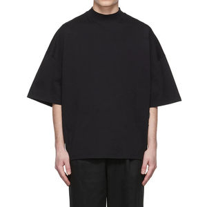 Camisetas HSI Extra Grandes Negras Lisas de Corte Holgado al por Mayor, Camisetas Casuales para Hombre Hechas en Pakistán de Secado Rápido 100% Algodón - Product Image 1