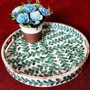 Bandeja de servir de nácar natural con artesanía de mosaico hecho a mano para decoración del hogar y hostelería de alta calidad. - Product Image 4