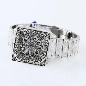 Montre à quartz unisexe de luxe AMBER JEWELS, bracelet en or blanc/jaune, cadran analogique, cristal saphir, tourbillon, 46 mm, vintage, étanche - Product Image 3