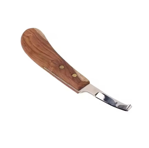 Farrier Hoof Knife StainlessSteel WoodHandle Ergonomic Horse Cattle Livestock Trimming Loop Blade Durable <b>Precision</b> <b>Tool</b> - Product Image 3