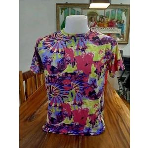 Camiseta Unisex Personalizada de Algodón Ecológico para Mujer, Teñida con Técnica Tie-Dye, Lavado Ácido, Multicolor, Cuello Redondo, Manga Corta, Estilo Urbano, OEM, Tejida, para Fiesta - Product Image 6