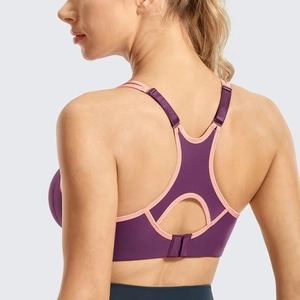 สปอร์ตบราคุณภาพดีเยี่ยม ซัพพอร์ตสูง แห้งเร็ว สำหรับผู้หญิง วัสดุสแปนเด็กซ์/โพลีเอสเตอร์ เหมาะสำหรับออกกำลังกาย ฟิตเนส ยิม คอรูปตัวยู ปรับได้ - Product Image 2