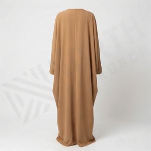 2025 OEM Kimono Abaya pour femmes musulmanes, en tissu polyester épais, doux et très extensible, col en V, manches longues, pour fêtes, Ramadan, mariages - Product Image 2