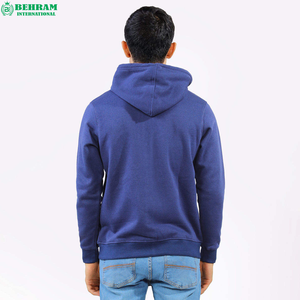 Sweat-shirt à capuche zippé noir pour homme, coupe classique, 100 % coton, couleur unie, tissu French Terry, vêtement décontracté pour l'automne, 350 GSM - Product Image 6