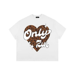 เสื้อยืดโอเวอร์ไซส์ลายเสือดาว 2U แขนสั้น ผู้ชาย สไตล์สตรีท ผ้าคอตตอนเจอร์ซีย์ คอกลม ระบายอากาศได้ดี สีขาว - Product Image 2