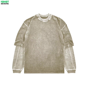 Camiseta de Manga Corta con Cuello Redondo, Doble Capa, Estilo Vintage, Corte Holgado, Secado Rápido, para Uso Diario, Comodidad Duradera - Product Image 5