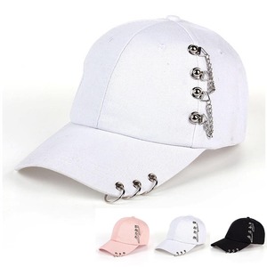 Baseball <b>Cap</b> With Metal Chains And Rings Adjustable Unisex 6-Panel Hat Casual Wear For Adults <b>Cap</b> For <b>Women</b> - Product Image 5