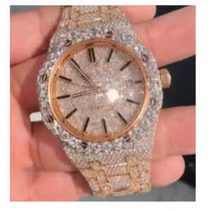 Montre-bracelet de luxe pour homme en quartz sertie de diamants Moissanite, style Iced Out - Product Image 2