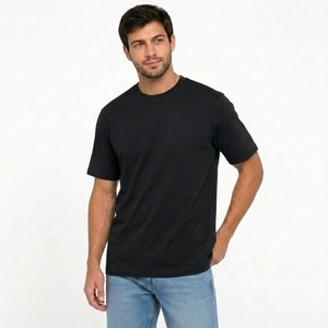 T-shirt surdimensionné épais à épaules tombantes en coton, style streetwear décontracté pour le quotidien - Product Image 1