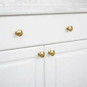 Bouton de meuble rond en laiton massif non laqué, poignée de tiroir vintage, quincaillerie pour armoire de cuisine et placard - Product Image 6