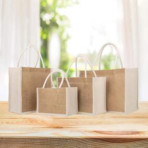 2025 6 pièces Mini sacs fourre-tout en Jute Durable moyen toile de jute demoiselle d'honneur sacs de plage lettre transfert de chaleur réutilisable sacs d'épicerie cadeaux - Product Image 4