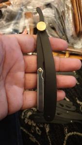 Professional Barber Folding Shaving <b>Razor</b> Gold <b>Single</b> Half <b>Blade</b> Straight Edged <b>Razors</b> with Custom Logo - Product Image 6