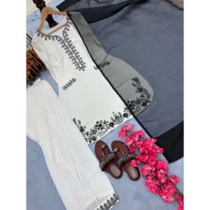 Conjunto de Top y Palazzo de Fiesta para Mujer de Diseñador con Dupatta, Atuendo Elegante para la Noche - Product Image 2