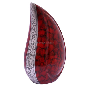 Producción grabada en rojo, urna de cremación para adultos, diseño de lágrima, famosa fábrica que vende urna de lágrima para entierro de hombres y mujeres - Product Image 3