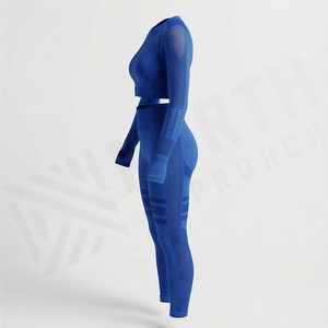 Ensemble de yoga pour femmes, vêtements de sport respirants pour la gym, tenue de fitness, vêtements de sport athlétiques, vêtements de course à pied - Product Image 3