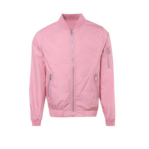 Custom Made Thickness <b>Pink</b> Color Bomber <b>Jacket</b> With Sleeves Zipper Style Fitness Party Wear Autumn Men Breathable Bomber <b>Jackets</b> - Product Image 6