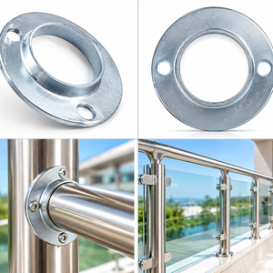 Brida de acero galvanizado para barandales, brida plana, brida de cuello para pasamanos, escaleras y herrajes de balaustrada - Product Image 6