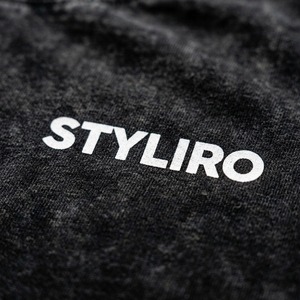 Styliro Men's Washed Black Cotton T-Shirt Short Sleeve O-Neck Regular Fit Casual Jersey Breathable Solid Color Front <b>Logo</b> - Product Image 2