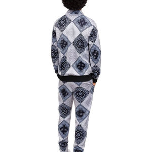 Ensemble de survêtement 2 pièces pour homme 100% coton avec logo personnalisé, respirant, pour la course à pied, avec sublimation pour la saison hivernale - Product Image 2