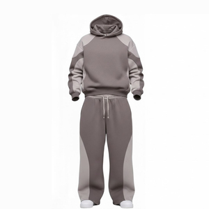 Conjunto Deportivo Unisex con Capucha y Bloques de Color, Manga Larga, Corte Holgado, Informal, con Cordón Ajustable y Bolsillos Laterales, para Otoño - Product Image 1