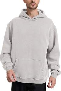 Sweat à capuche unisexe de luxe personnalisé en polyester/coton léger, coupe oversize, épaules tombantes, en molleton vierge pour homme - Product Image 2