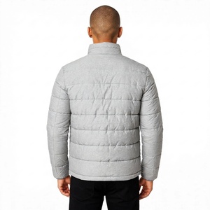 Men <b>Grey</b> Puffer <b>Jacket</b> Winter Warm Outerwear Stand Collar Full Zip Quilted Puffer Coat Casual Heavyweight Padded Outerwear - Product Image 2