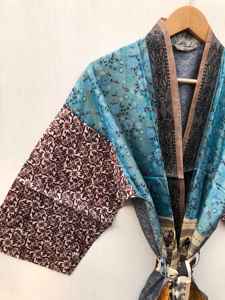 Kimono largo de seda atractivo, estilo bohemio, para mujer, ideal para la playa, vacaciones de verano, sexy, tipo bata. - Product Image 3