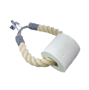 Home Storage Rope Toilet Paper <b>Roll</b> Holder Moon Shape Wood Hook Hanger Rope Toilet Paper Holder Hot Sale - Product Image 5