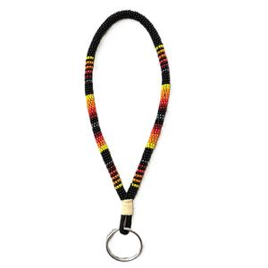 Collier porte-badge fait main en perles de rocaille, élégant cordon porte-clés en perles de rocaille fait main - Product Image 5