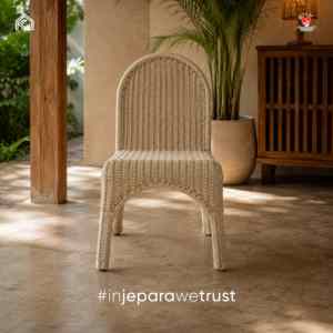 Silla de Comedor Moderna de Mimbre Trenzado Tropical para Restaurante, Hotel, Resort, Patio, Muebles de Exterior e Interior - Product Image 1