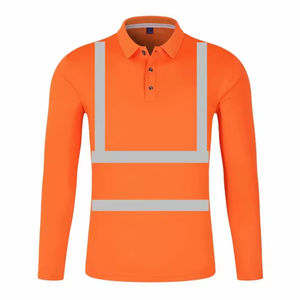 Chemise de sécurité réfléchissante à manches longues, t-shirt de sécurité respirant avec poche, jaune, vêtements de travail pour hommes - Product Image 2