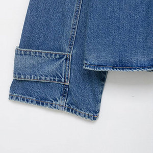 Womens Oversized <b>Denim</b> Cape Vest <b>Jacket</b> <b>Sleeveless</b> Jean Poncho Faded Wash Side Button Down Loose Shrug Coat Wholesale - Product Image 3