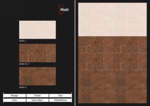 กระเบื้องพอร์ซเลนเคลือบด้านกันคราบขั้นสูง ขนาด 300x600 มม. ออกแบบมาเพื่อการตกแต่งภายในที่ทันสมัย ทนทานต่อการขีดข่วน สวยงาม - Product Image 5