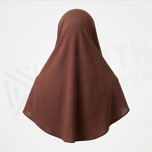 Hiyab de poliéster de color sólido para mujer, tela de chifón transpirable, para uso diario, pañuelo étnico de Oriente Medio. - Product Image 2