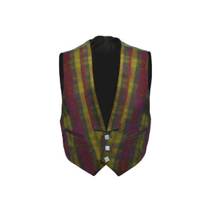 Yellow Maroon Tartan Prince Charlie Jacket Highland <b>Wedding</b> Jacket Top Sell Oem Odm Scottish for Men's - Product Image 3