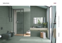 Carreaux de porcelaine Delton Green 600x1200mm, surface mate antidérapante pour mur intérieur de salle de bain, design minimaliste pour villa