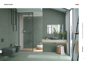Azulejos de Porcelana Verde Delton 600x1200mm, Superficie Mate Antideslizante para Baño, Diseño Minimalista para Interiores de Viviendas - Product Image 1